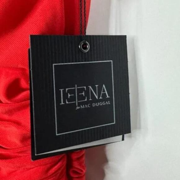 MAC DUGGAL Dress Size 4 Evening Gown NEW Red One Shoulder Ruched Jersey Cherry - Picture 3 of 7